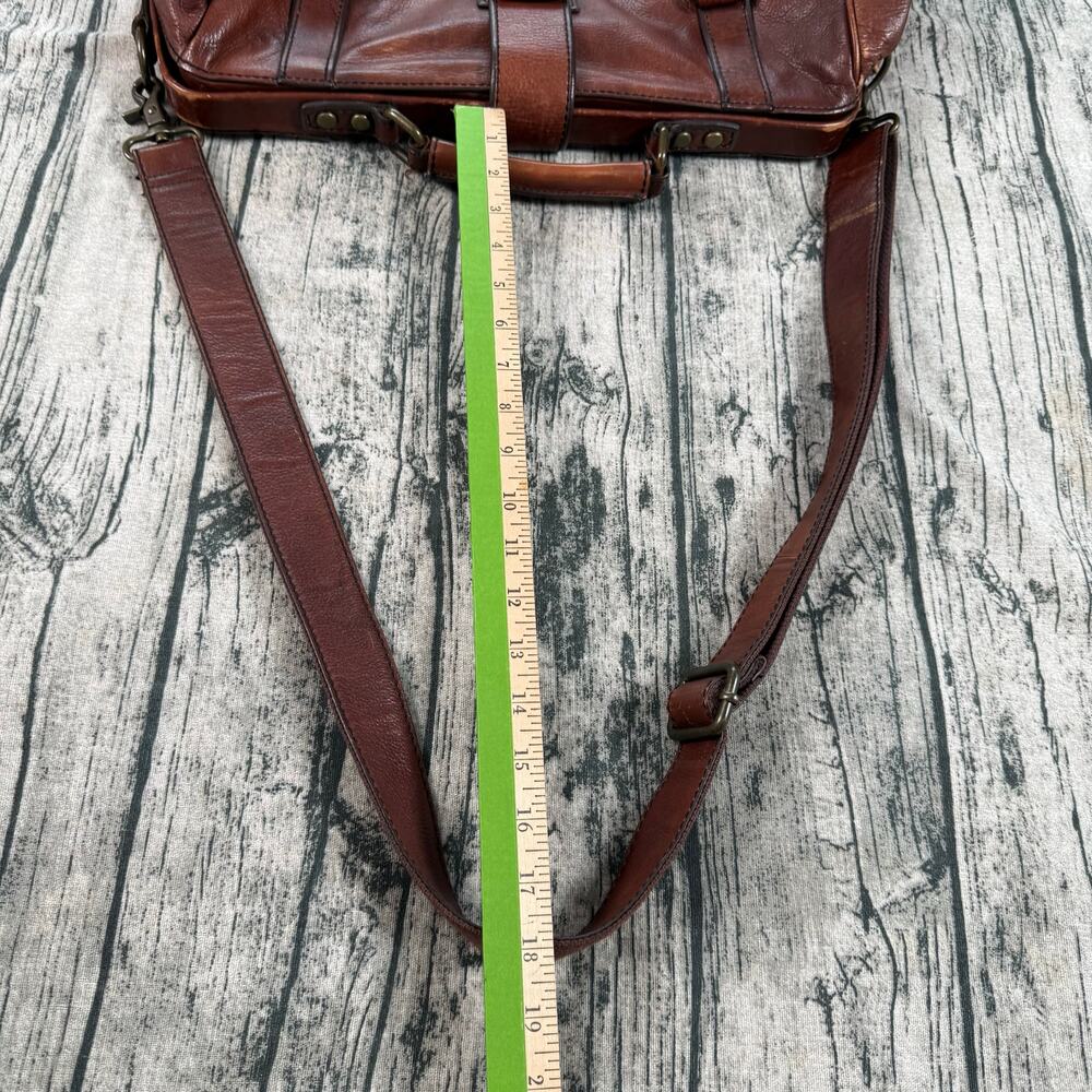 Fossil Brown Leather Messenger Briefcase - Picture 13 of 16